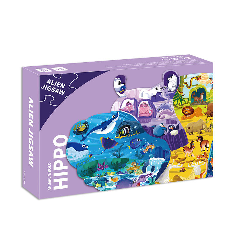 Brinquedos Educativos para Crianças Papel Papelão Animais 12 24 36 48 60 100 peças Quebra-cabeça