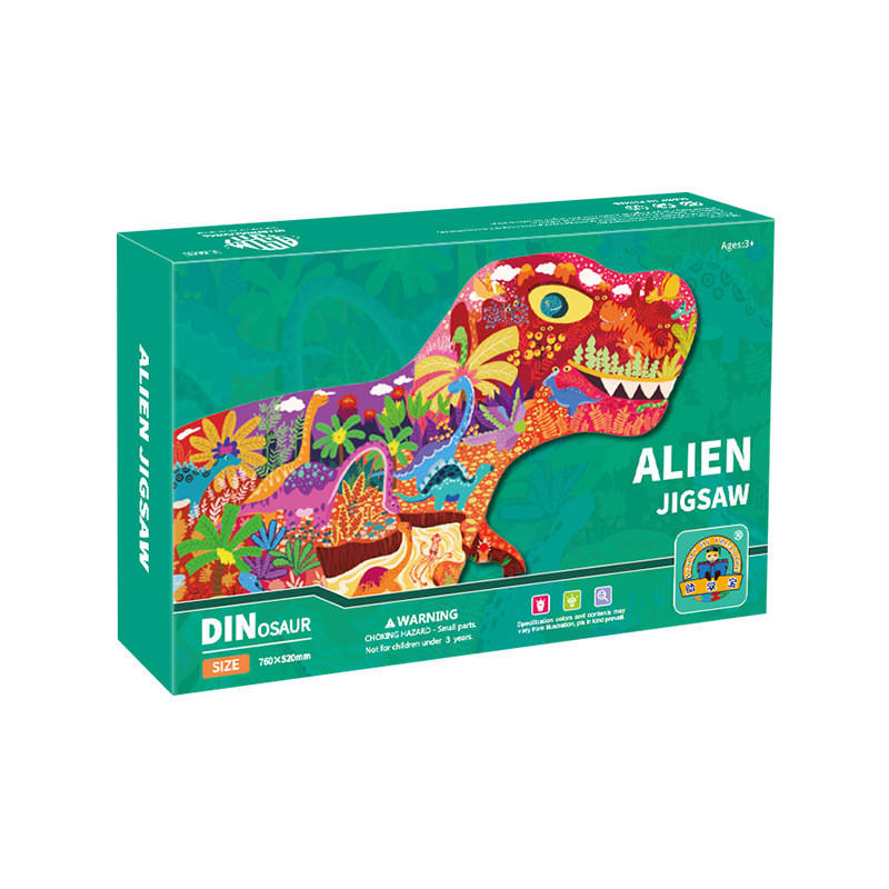 80 peças de quebra-cabeça de tábua azul para piso maior crianças animais alienígenas