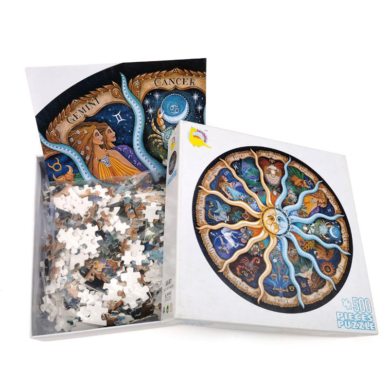 Quebra-cabeças redondos para adultos 500 peças - Quebra-cabeças circulares de constelação personalizados faça você mesmo