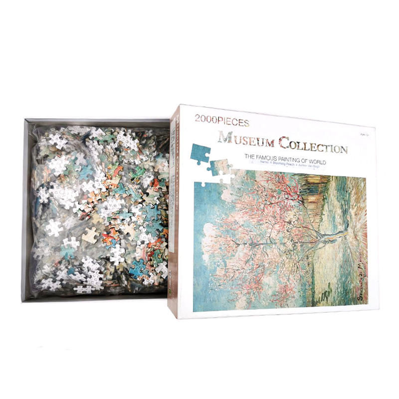Jogo de tabuleiro de patchwork de pintura personalizada quebra-cabeças 2000 peças quebra-cabeça de papelão para presentes adultos