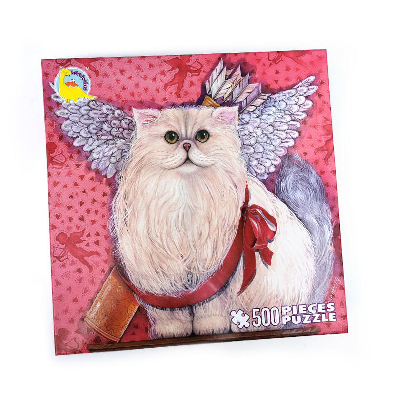 O fabricante produz o jogo Angel Cat desenvolve o quebra-cabeça de 500 peças do cérebro