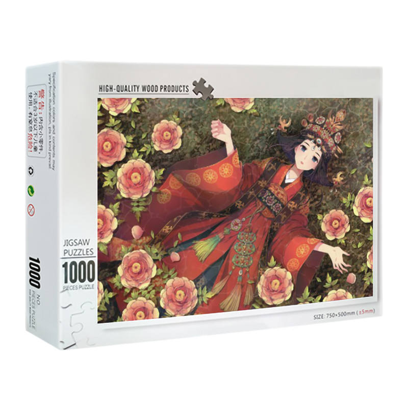 Fabricante de quebra-cabeça barato de 1000 peças, jogos de quebra-cabeça personalizados para adultos com caixa colorida