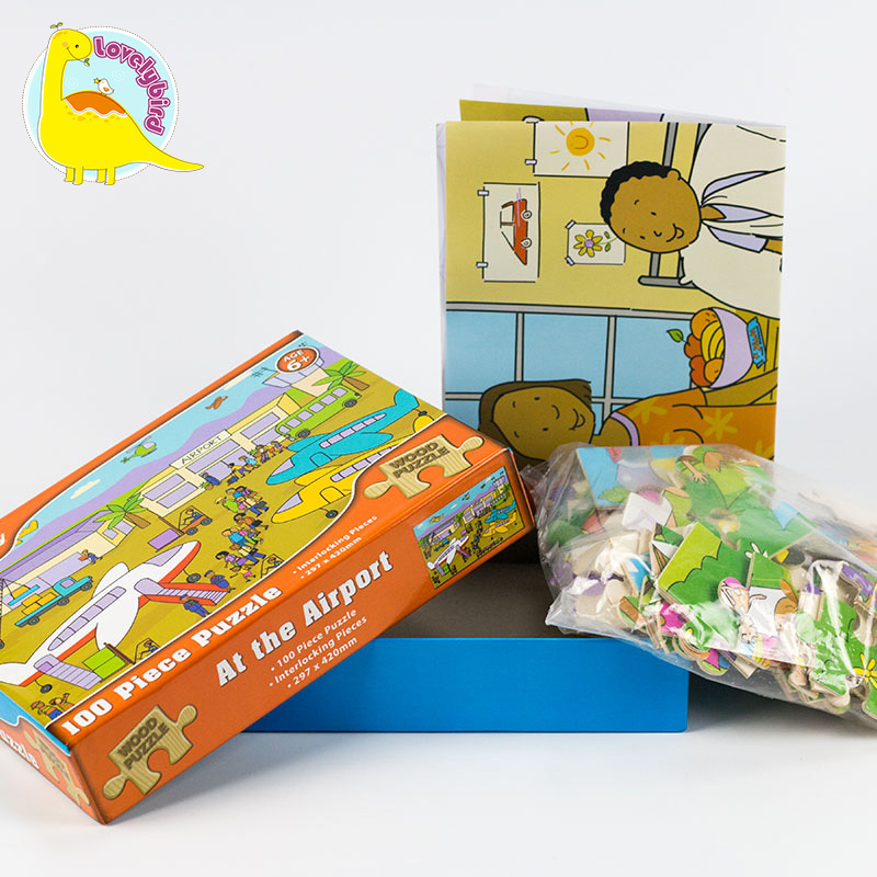 100 peças de quebra-cabeças de madeira personalizados para crianças à venda